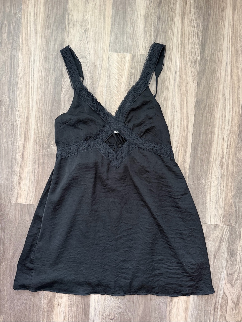 American Eagle Black Dress Lace Trim Large